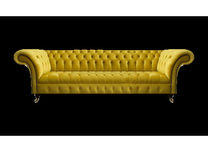 Chesterfield Gele Vierzitter Designer Bekleding Woonkamer Bank
