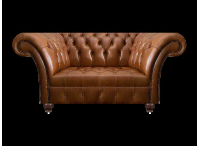 Bruine Chesterfield leren tweezits ontwerpers bank van kunstleer 2-zits sofa