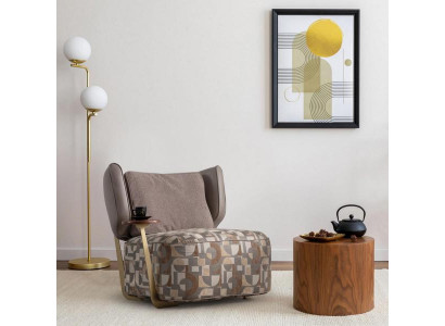 Bonte fauteuil woonkamer designer leunstoel relaxfauteuil eenzits nieuw.