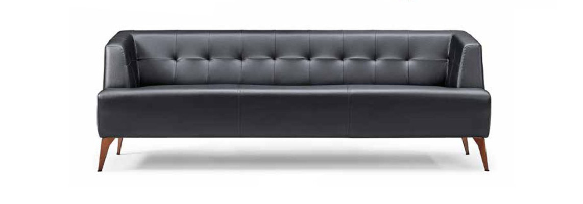 Zwarte woonkamer zitgarnituur Luxe driezitter Cocktailsessel tweedelig