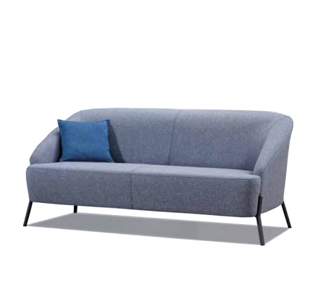 Grijs-blauwe bankstel designer gestoffeerde banken moderne 2-zitter fauteuil.
