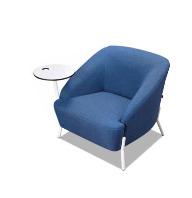 Grijs-blauwe bankstel designer gestoffeerde banken moderne 2-zitter fauteuil.
