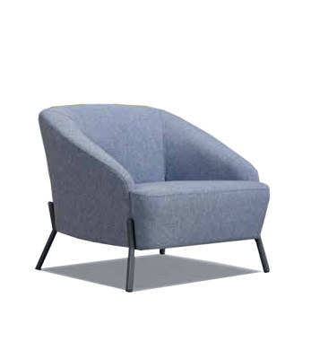 Grijs-blauwe bankstel designer gestoffeerde banken moderne 2-zitter fauteuil.