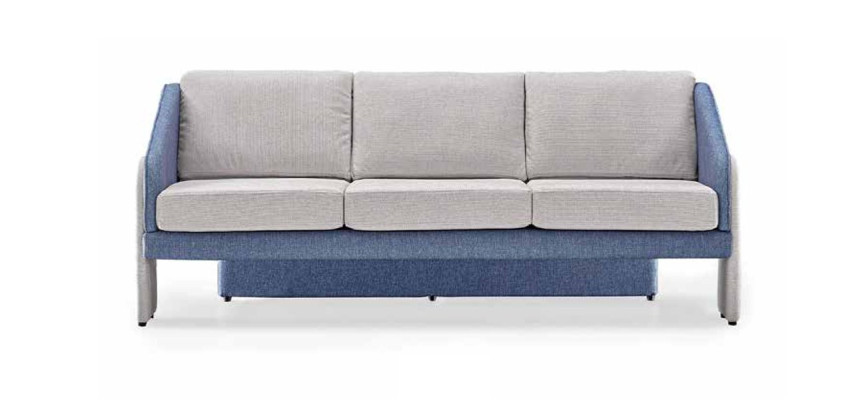 Grijs-blauwe woonkamer designer zitmeubelen 3-zits fauteuil 2-delige set