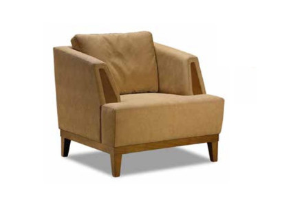 Bruine gestoffeerde fauteuil designer textiele eenzitter moderne televisiefauteuil