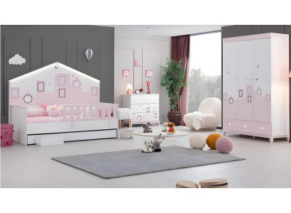 Bed Kinderbed Houten bed Functioneel bed Uittrekbaar Hout Meerkleurig Nieuw