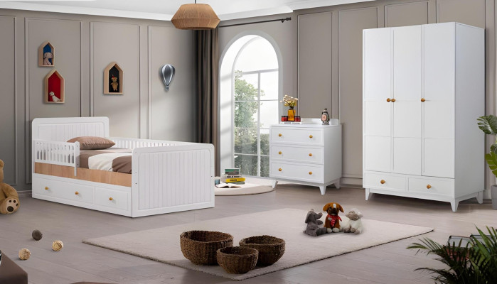 Bedframe kinderbed bed kinderkamer kinderkamermöbel witte