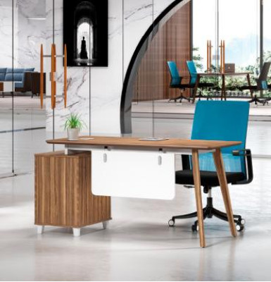 Bruin-witte bureautafel Luxueuze bureaus Hoogwaardige houten meubels