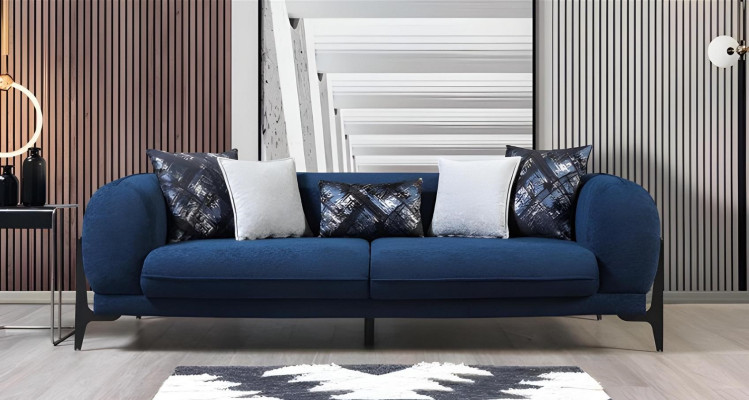 Blauer bekleding 3-zits relaxbanken designer clubsofa's lounge meubels