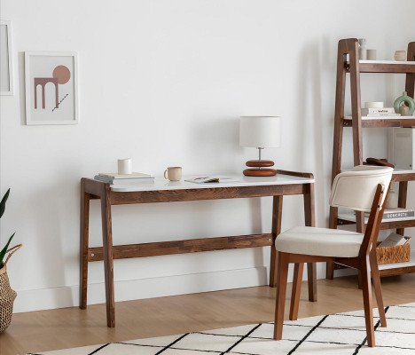 Bruin-witte laptoptafel Luxueus kantoormeubilair Designerbureaus