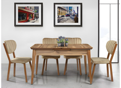 Eetkamer Designer Meubels Lichtbruine Uitschuifbare Eettafel Houten Tafels