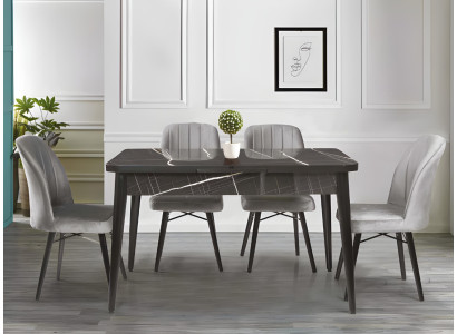 Designer zwarte eettafel luxe eetkamermeubels uitschuifbaar blad