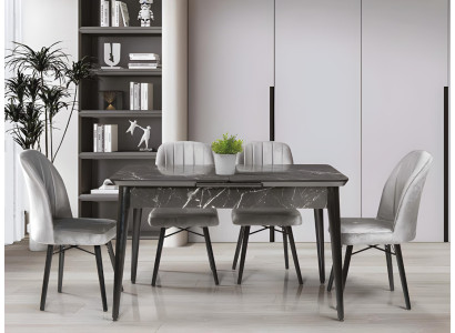 Elegante grijze eettafel designer luxe tafelblad moderne meubels