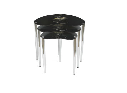 Salontafel set 3x Hardglas Hartvormige Tafel Woonkamer Elegante Koffietafels