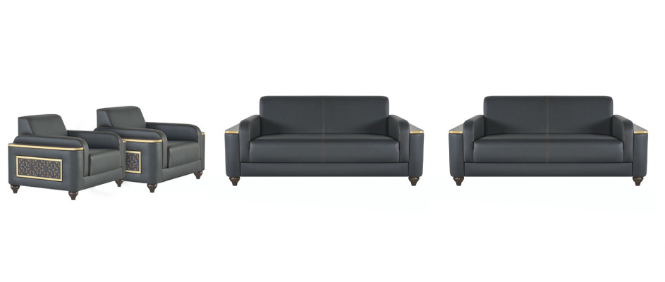 Werkruimte Sofa's Modern Design Woonkamer Set 4-delig Zwart Effen