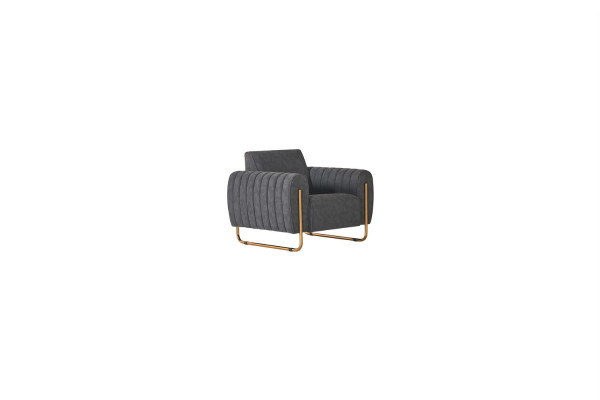 Werkkamer set 3-delig 2x fauteuil salontafel bruin grijs modern design
