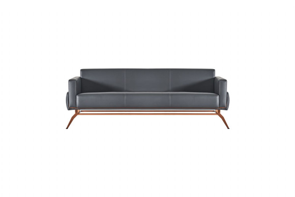 Werkruimte-set 5-delig 3-zitsbank 2-zitsbank 2x fauteuil salontafel grijs bruin
