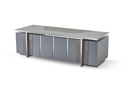 Bureau rechthoekige vorm grijs effen modern design stijl met opbergruimte