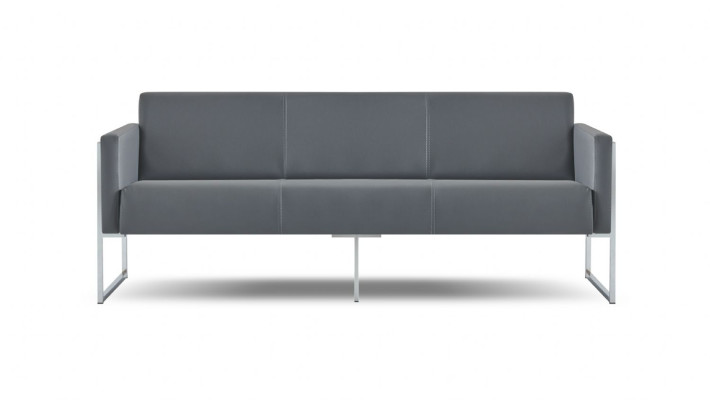 Werkkamer-set 3-delig 3-zits fauteuil salontafel grijs effen modern.