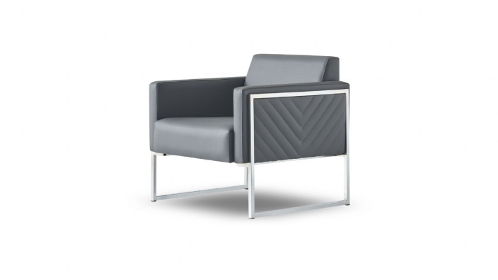 Werkkamer-set 4-delig 3-zitsbank 2x fauteuil salontafel grijs effen stijl