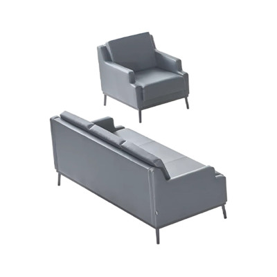 Werkkamer Set Donkergrijs 3-zits Fauteuil Effen Modern Design