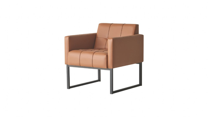 Werkkamer-set 3dlg 2-zitsbank 2x fauteuil Bruin Effen Woonkamer