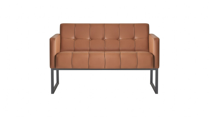 Werkkamer-Set Bruin 4-delig 2-zitter 2x Fauteuil Salontafel Effen Stijl