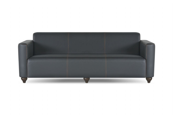 Werkkamer-Set 4-delig 2x 3-zitter 2x Fauteuil Zwart Effen Modern