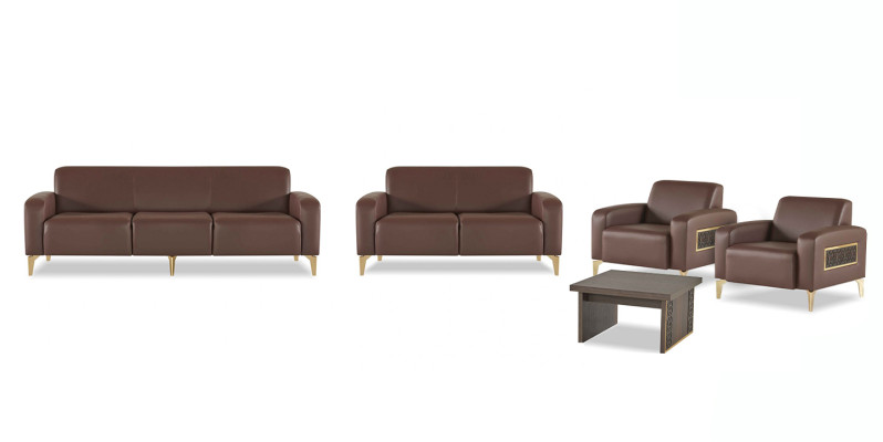 Exclusieve bruine studeerkamermöbel Designer salontafel fauteuil 2x sofa's