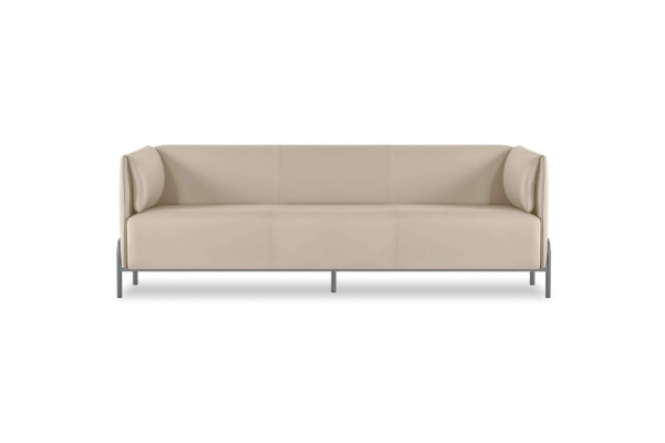 Beige kunstleren zitmeubel luxueuze 3-zitsbank 2x fauteuil tweezitsbank 4-delig