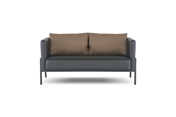 Werkkamer zitmeubilair luxe kunstleer 2-zitsbank 2x lederen fauteuils