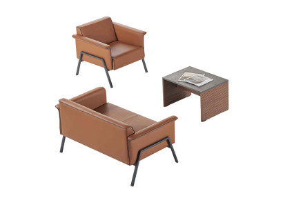 Bruin bureau-uitrusting Designer houten tafel enkele zetel dubbele zetel meubels