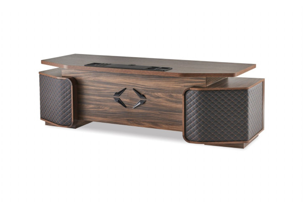 Bureautafel Laden Werkkamer Rechthoekig Bruin Zwart Modern Hout