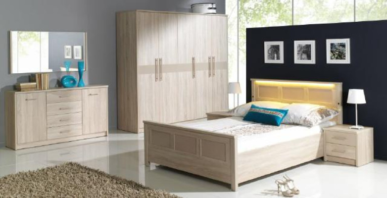 Slaapkamermeubels Inrichting Bed Kledingkast Commode Compleet set Commode