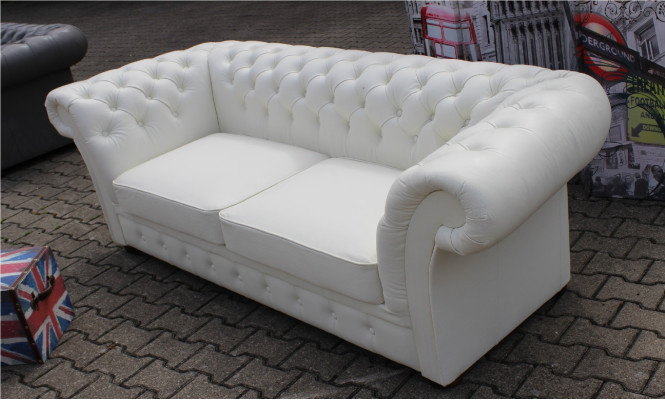 Chesterfield Bank 3-zits Bekleding Napalon Lederen Bankstel Nieuw