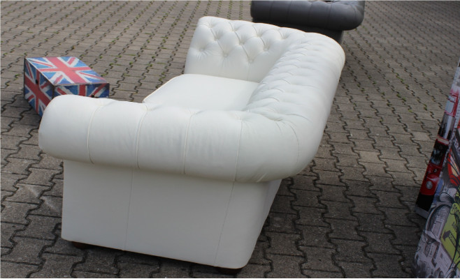 Chesterfield Bank 3-zits Bekleding Napalon Lederen Bankstel Nieuw