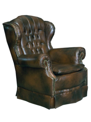 Chesterfield stoel oorfauteuil TV-fauteuil bank relax leren sofa zitter nieuw