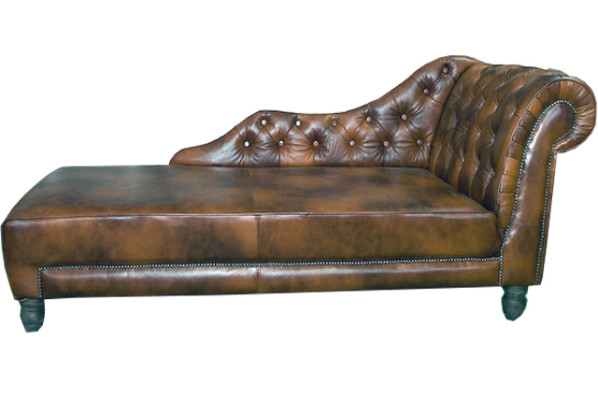 Chaiselongues Chesterfield Ligbed Chaise Leer Textiel Stof Bank Ontspannen