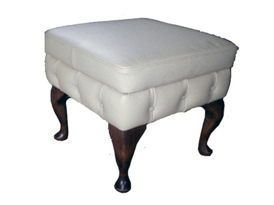 Hocker Chesterfield bijzet hocker ottomaan bank leder stof textiel nieuw zitmeubel