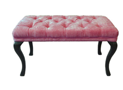 Chesterfield Hocker Bijzetpoef Ottomane Bankleer Stof TORBAY II Nieuw