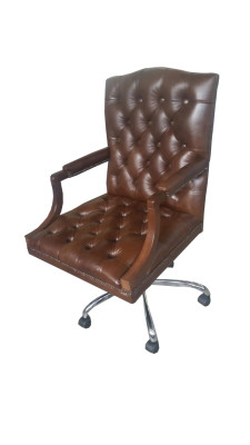 Chesterfield bureaustoel draaistoel kantoor fauteuil leren fauteuil KING draaistoel nieuw