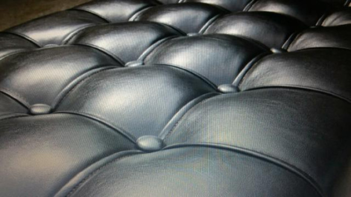 Chesterfield voetenbank hocker ottomaan pufa voetsteun bekleding leer textiel