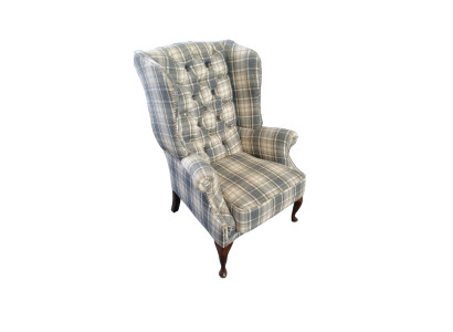 Chesterfield oorfauteuil fauteuil relax lounge club fauteuil textiel stof sofa nieuw