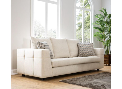 Luxe moderne bankstel van 3 zits wit gestoffeerde stof zit bank ontwerp bankstellen