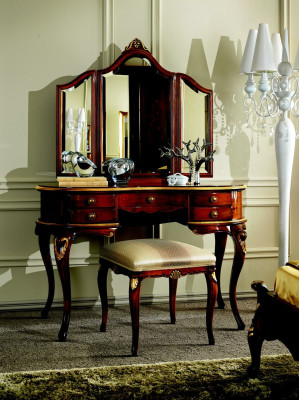 Luxe 3-delige set kaptafel kruk spiegel slaapkamer Italiaanse meubels Nieuw