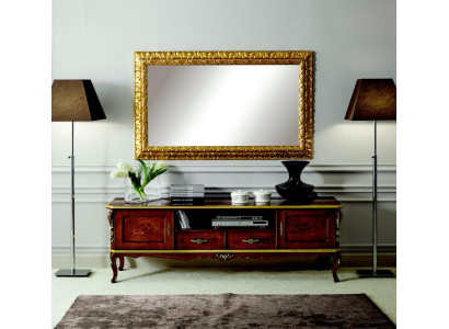 Luxe 2-delige Set Sideboard Lowboard RTV Spiegel Italiaanse houten meubels Houten meubels.