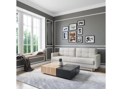 Bank 3-zits Wit Bankstellen Zitkamer Modern Design Beklede Stof Luxe Nieuw