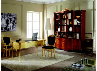 Designer meubels 2x stoel goud woonkamer houten stoelen Italiaanse luxe meubels nieuw.