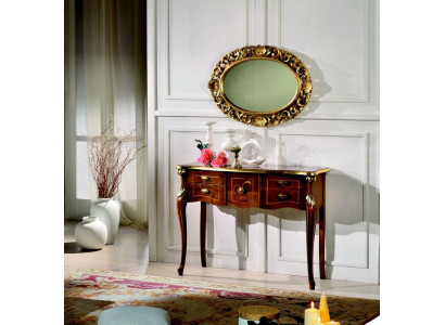 Hout Italiaanse meubels Stijl Barok Luxe Console Tafel Spiegel Dressoir 2-delig Set Nieuw