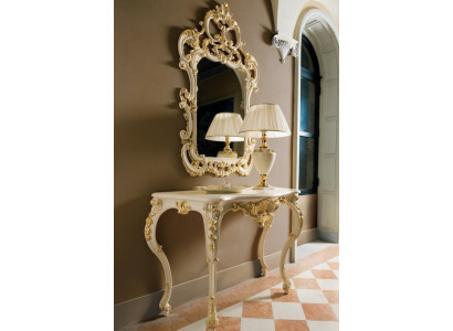 Sidetable Spiegel Dressoir 2-delig Set Nieuw Hout Italiaanse meubels Stijl Barok